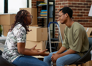 Couple moving in together having an argument