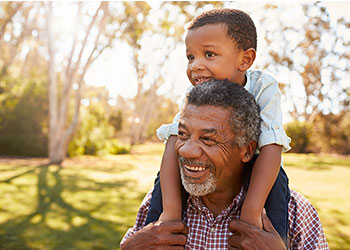 Grandfather with grandson