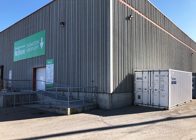 BigSteelBox storage container at Habitat for HUmanity Restore