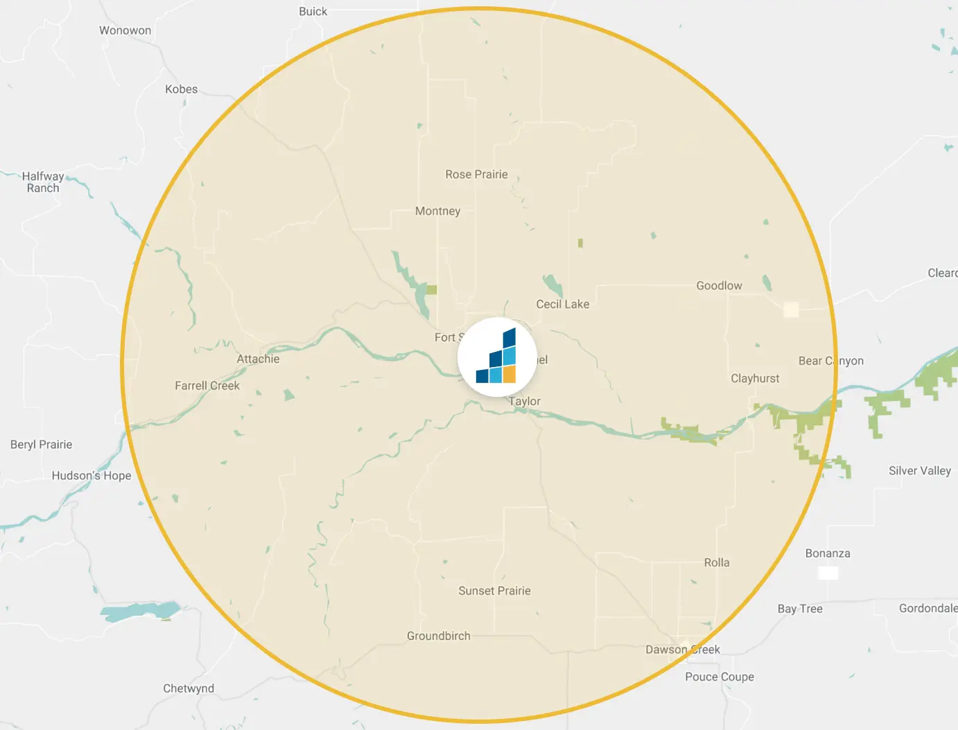 Fort St. John's Location Map